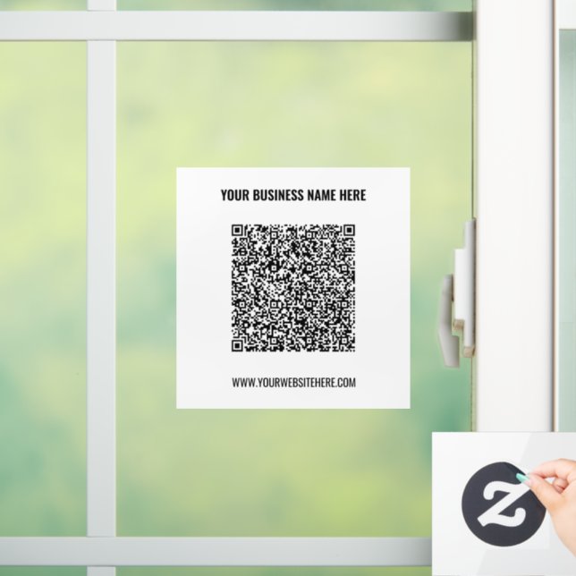 Business Promotional QR Code Window Cling Template (Home)