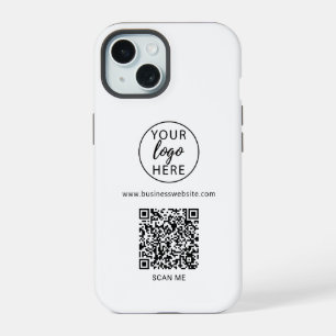Business QR Code and Company Logo iPhone 15 Case