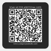 Business QR Code and Company Website Black