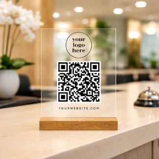 Business QR code and website | logo Acrylic Sign