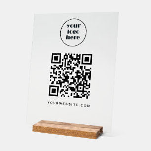 Business QR code and website    logo Acrylic Sign