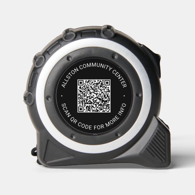 Business QR Code black editable contact info 1 (Front)