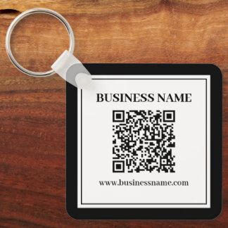 Business QR code | Black & White Key Ring