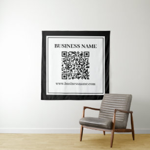 Business QR code Black & White Tapestry
