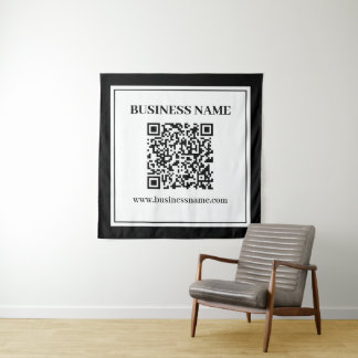 Business QR code | Black & White Tapestry