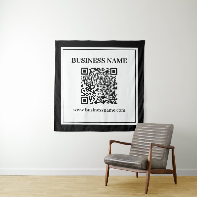 Business QR code | Black & White Tapestry (In Situ)