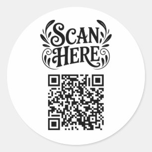 Business QR Code Classic Round Sticker