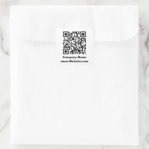 Business QR Code Company Name Website Template Square Sticker