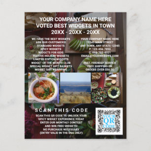 Business QR Code Dark Photo Advertising Custom Flyer