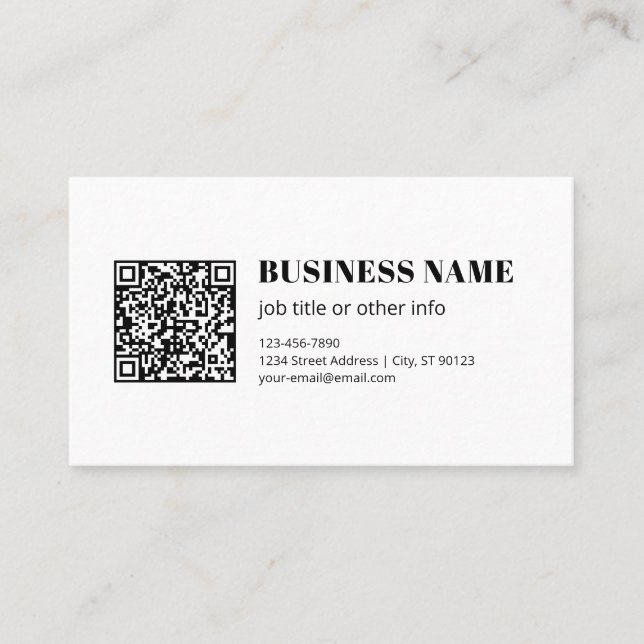 Business QR code & Editable Retro-Modern Text Card (Front)