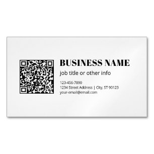 Business QR code & Editable Retro-Modern Text Magnetic Business Card
