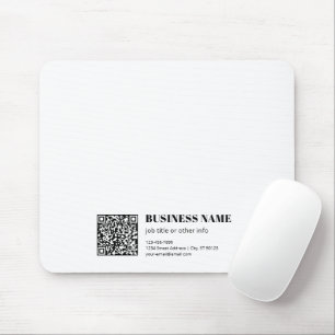 Business QR code & Editable Retro-Modern Text Mouse Pad