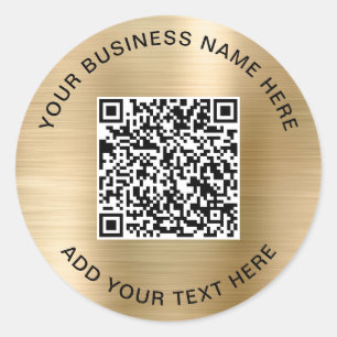 Business QR Code Gold Stickers Roll