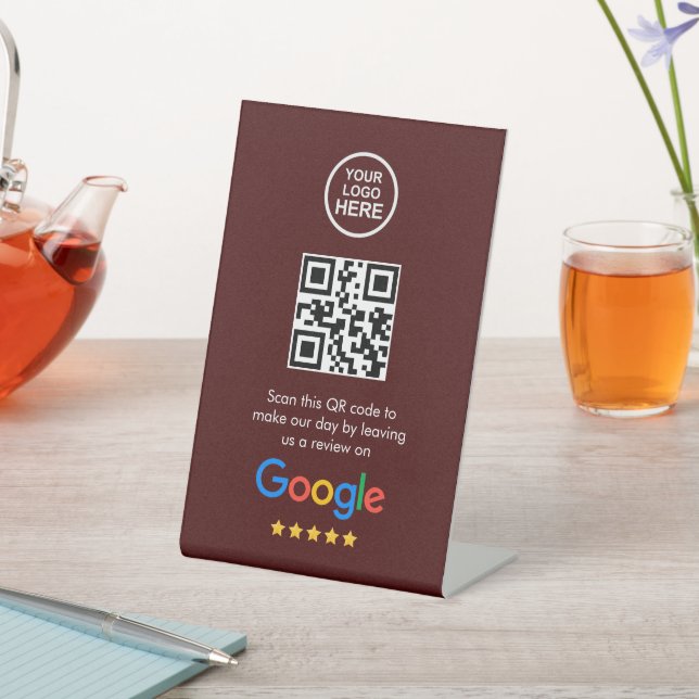 Business QR Code Google Review Pedestal Sign (In SItu)
