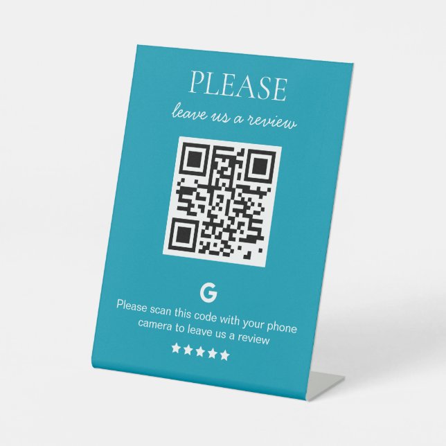Business QR code Google Review Pedestal Sign (Front)