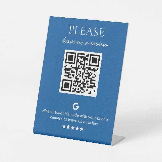 Business QR code Google Review Pedestal Sign (Front)