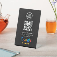Business QR Code Google Review Pedestal Sign