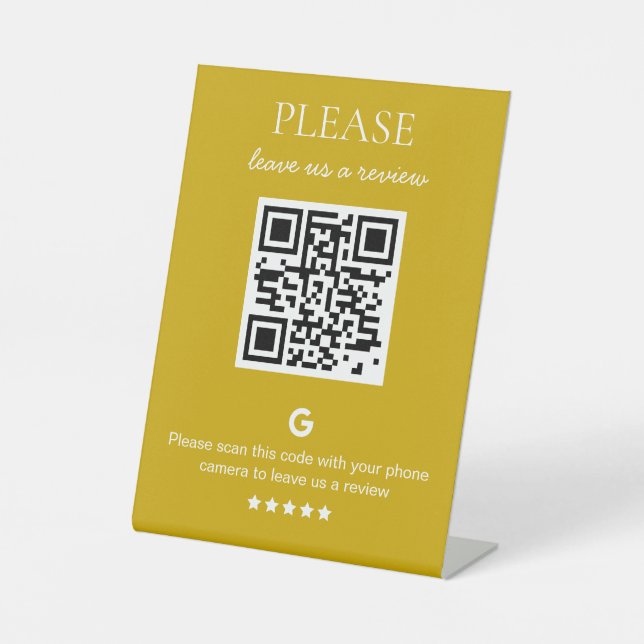 Business QR code Google Review Pedestal Sign (Front)