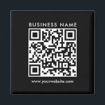 Business QR Code Logo Text Black Template Square Magnet<br><div class="desc">Custom Upload Your Business Company Logo QR Code Here Add Text Elegant Modern Template Square Black Circle Magnet.</div>