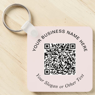 Business QR Code Pink Promotional Key Ring