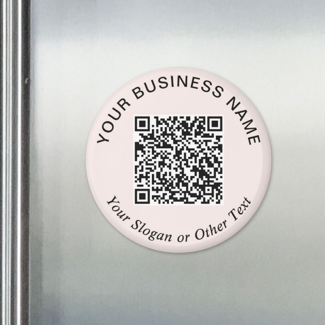Business QR Code Pink Promotional Magnet (Business QR Code Sage Green Promotional Magnet)