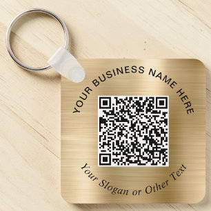Business QR Code Promotional Gold Key Ring