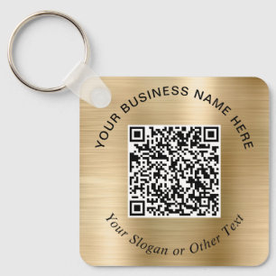 Business QR Code Promotional Gold Key Ring