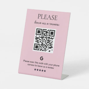 Business QR code Review Pedestal Sign