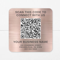 Business QR Code Rose Gold
