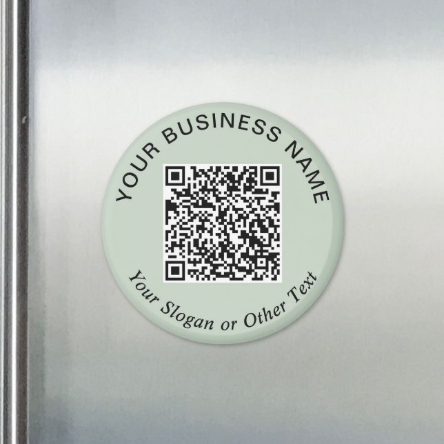 Business QR Code Sage Green Promotional Magnet (Business QR Code Sage Green Promotional Magnet)