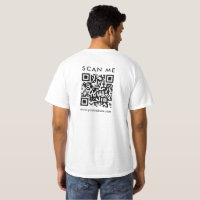 Business QR Code Scan Me Template Mens Back Print