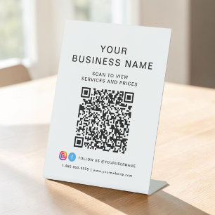 Business QR Code Scan To Connect Pedestal Sign