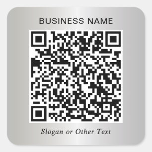 Business QR Code Silver Stickers Roll