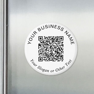 Business QR Code White Promotional Magnet