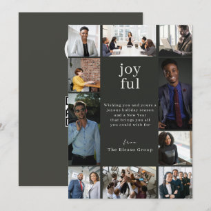 Business QR Logo Christmas Personalised 10 Photo Holiday Card