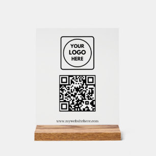 Business QR Website Logo Acrylic Sign