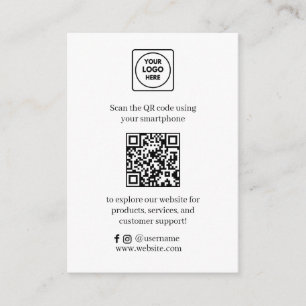 Business QR   Website & Social Media Link Enclosure Card