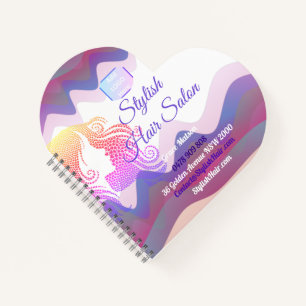 Business Rainbow Waves Spiral Notebook with Logo