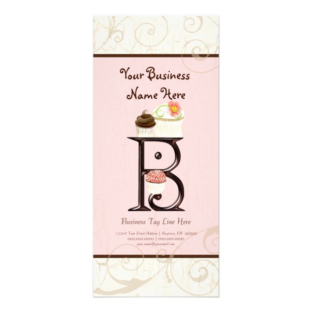 Business Rate Card - Letter B Monogram Dessert Bak (Front)