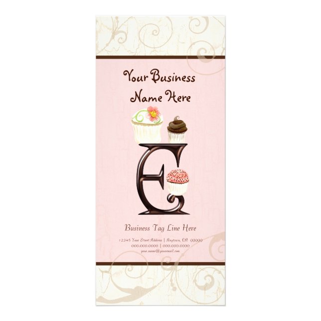Business Rate Card - Letter E Monogram Dessert Bak (Front)