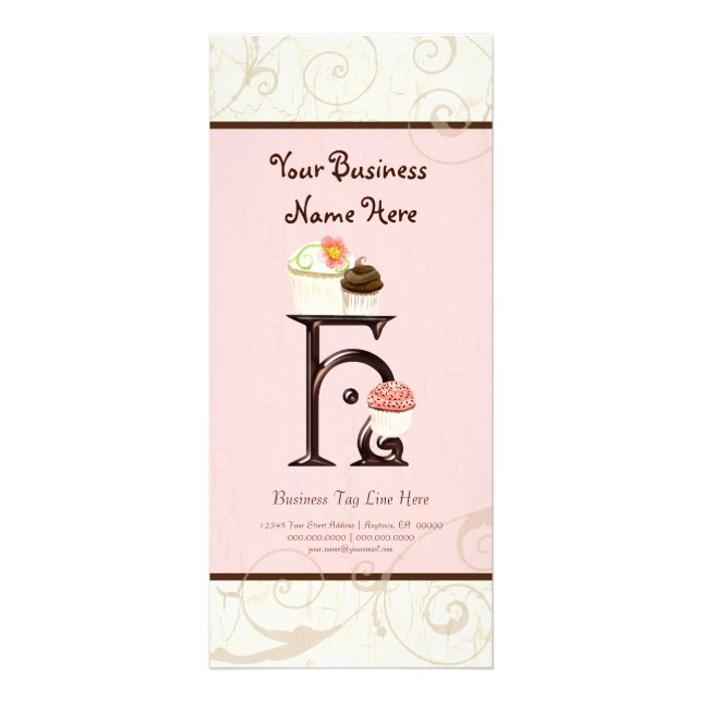 Business Rate Card - Letter H Monogram Dessert Bak (Front)