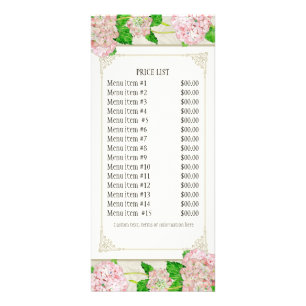 Business Rate Card - Rose Hydrangea Florist Floral