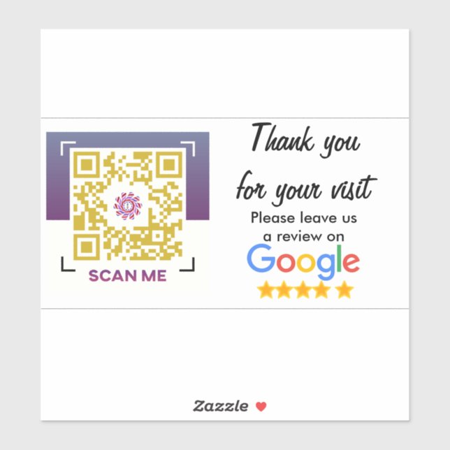 Business Rating With Google Reviews QR Code Sticke (Sheet)