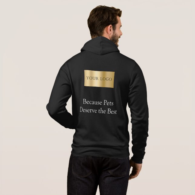 Business Rectangular Logo Dog Walker Workwear Hoodie (Back Full)