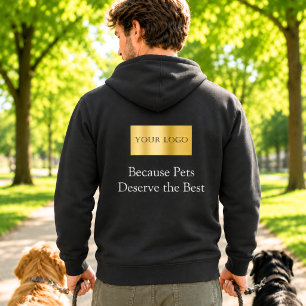 Business Rectangular Logo Dog Walker Workwear Hoodie