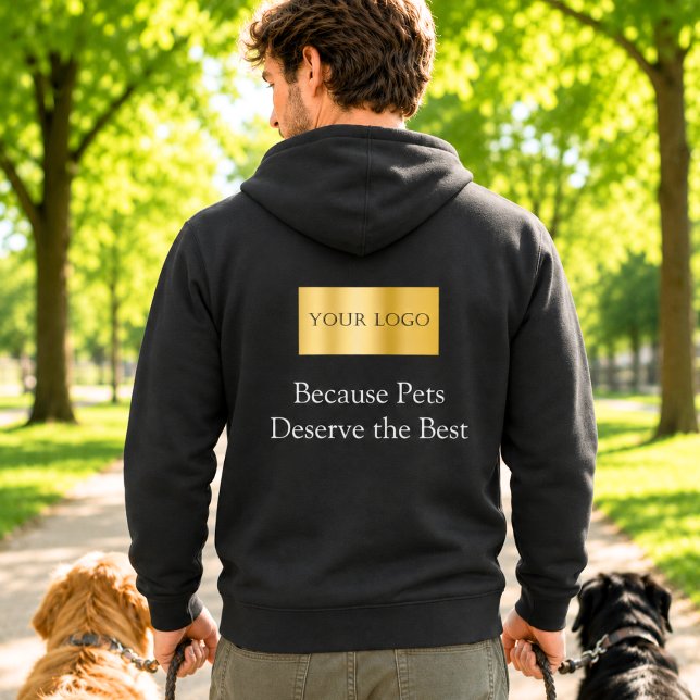 Business Rectangular Logo Dog Walker Workwear Hoodie (Creator Uploaded)
