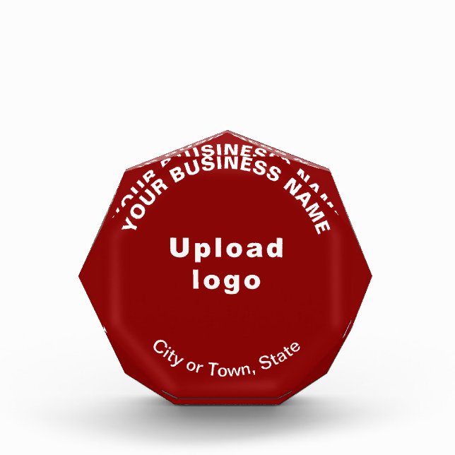 Business Red Octagon Shape Photo Block (Front)