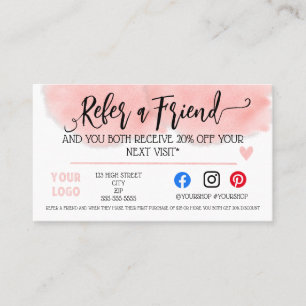 Business refer a friend marketing discount referral card