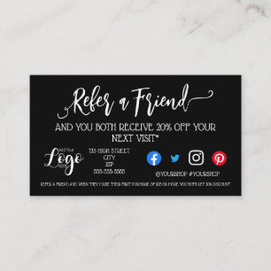 Business refer a friend marketing discount sales referral card