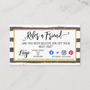 Business refer a friend marketing discount sales referral card